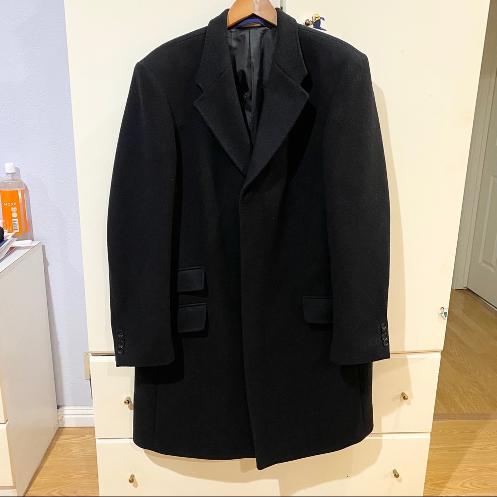 Banana republic black men’s long trench coat